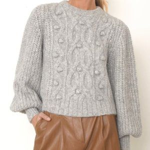 ELEVEN SIX Cable Knit Alpaca Sweater